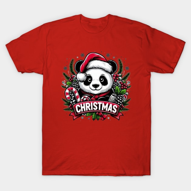 Panda merry christmas T-Shirt by World Famous Pandas